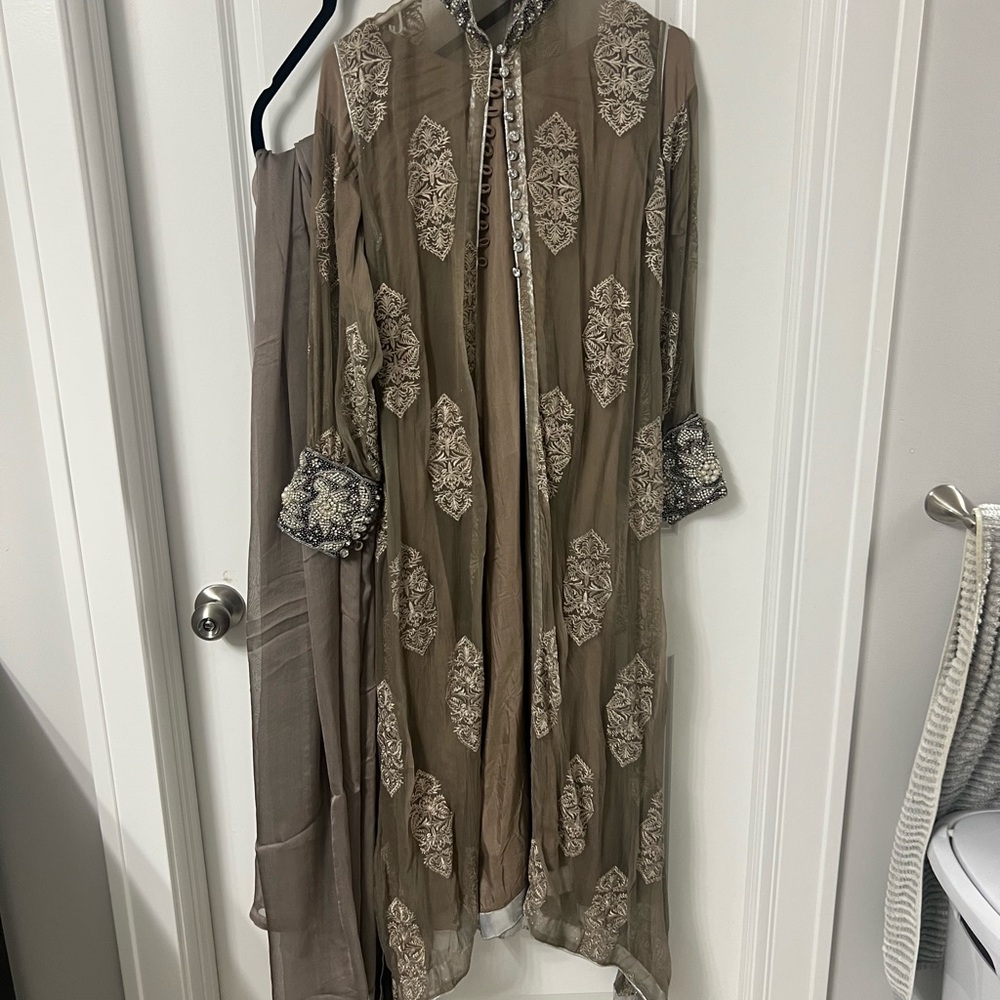 Embroidered Long Coat Pakistani Dress